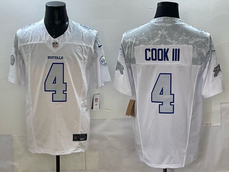 Men 2025 Buffalo Bills #4 Cook iii white 5th generation Throwback Nike Limited NFL Jersey style 05->buffalo bills->NFL Jersey